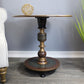 Natural Geo Rosewood Round Wooden 24" Accent Table - Army Green