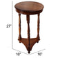 Natural Geo Rosewood Round Wooden Accent Table - Abstract Golden Brass Inlay