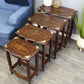 Natural Geo Decorative Rosewood Set of 4 Nesting Tables - Wavy