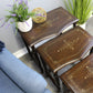 Natural Geo Decorative Rosewood Set of 4 Nesting Tables - Curved