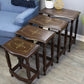 Natural Geo Decorative Rosewood Set of 4 Nesting Tables - Curved