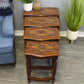 Natural Geo Decorative Rosewood Set of 4 Nesting Tables - Handcarved