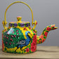 Natural Geo Yellow Floral 10" Decorative Steel Kettle