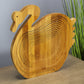 Natural Geo Handcarved Wooden Duck Collapsible Fruit Basket