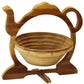 Natural Geo Handcarved Wooden Teapot Collapsible Fruit Basket