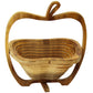 Natural Geo Handcarved Wooden Apple Collapsible Fruit Basket