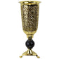 Natural Geo Brass & Black Marble 14" Candle Lantern Vase