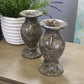 Natural Geo Decorative Marble Gray 6" Table Vase - Set of 2