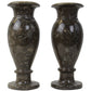 Natural Geo Gray Decorative Handcrafted 8" Marble Vase (Set of 2)
