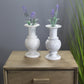 Natural Geo Marble Decorative 8" White Marble Vase - Set of 2