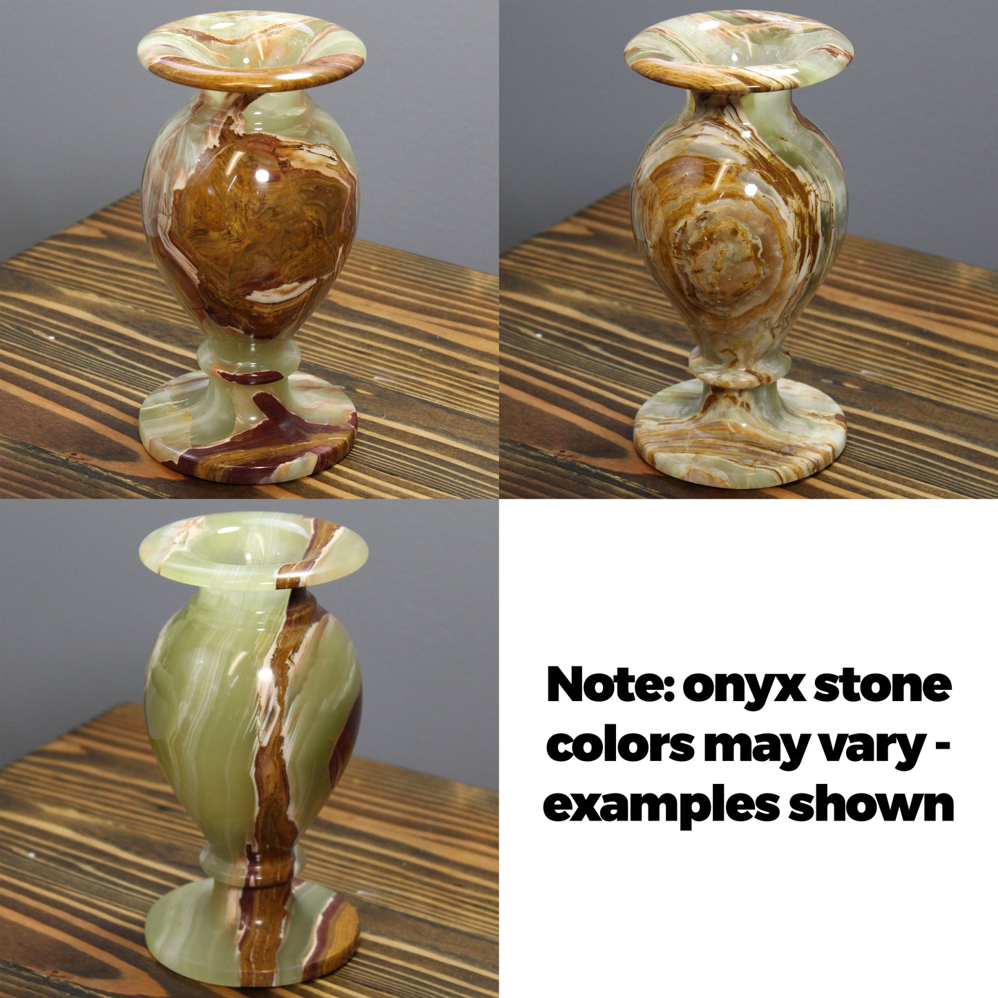 Natural Geo Multicolored Decorative Handcrafted 8" Onyx Vase