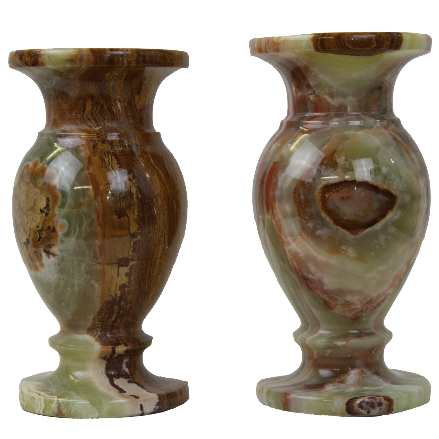 Natural Geo Multicolored Decorative Handcrafted 6" Onyx Vase (Set of 2)